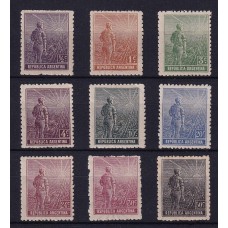 ARGENTINA 1911 GJ 328/36 SERIE COMPLETA DE ESTAMPILLAS NUEVAS CON GOMA U$ 40